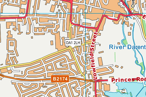 DA1 2LH map - OS VectorMap District (Ordnance Survey)