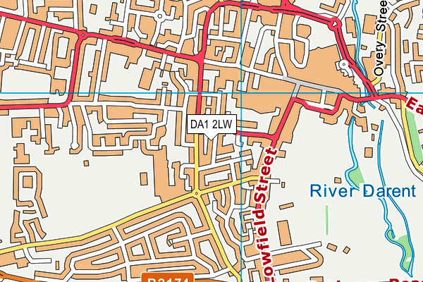 DA1 2LW map - OS VectorMap District (Ordnance Survey)