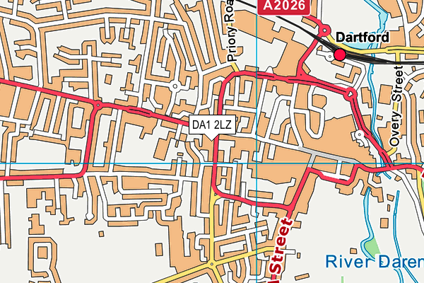 DA1 2LZ map - OS VectorMap District (Ordnance Survey)
