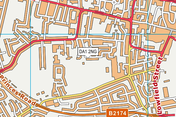 DA1 2NG map - OS VectorMap District (Ordnance Survey)