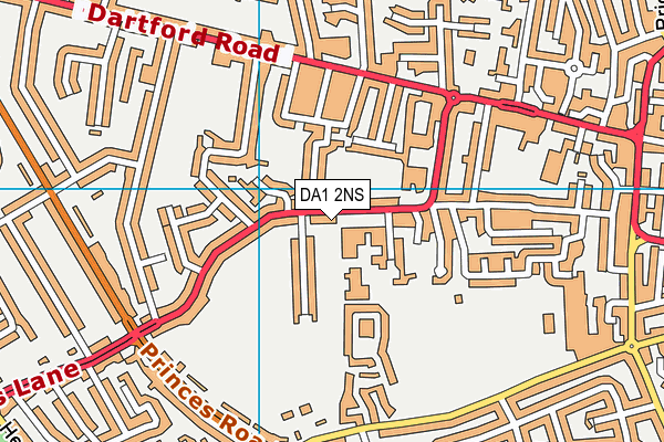 DA1 2NS map - OS VectorMap District (Ordnance Survey)