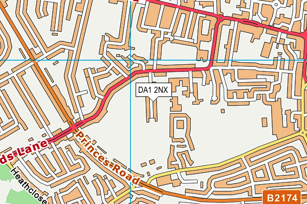 DA1 2NX map - OS VectorMap District (Ordnance Survey)