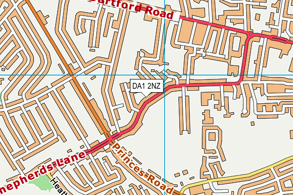 DA1 2NZ map - OS VectorMap District (Ordnance Survey)