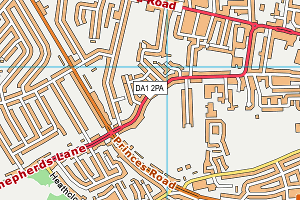 DA1 2PA map - OS VectorMap District (Ordnance Survey)