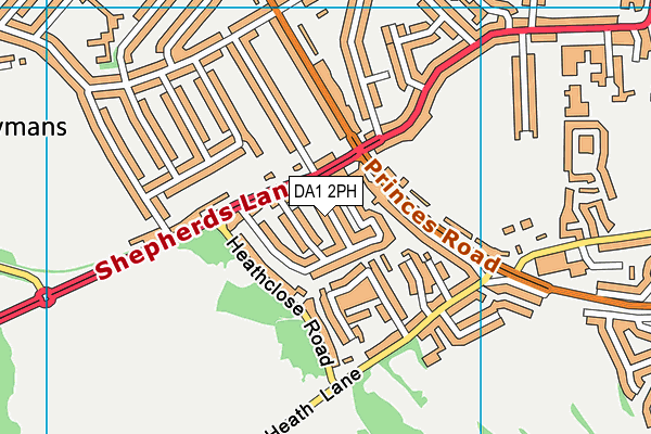 DA1 2PH map - OS VectorMap District (Ordnance Survey)