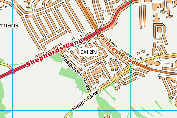 DA1 2PJ map - OS VectorMap District (Ordnance Survey)