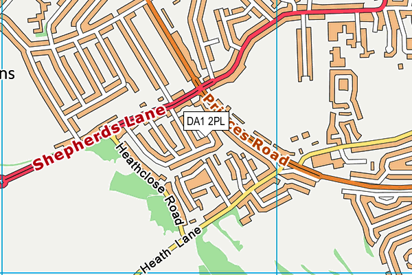 DA1 2PL map - OS VectorMap District (Ordnance Survey)