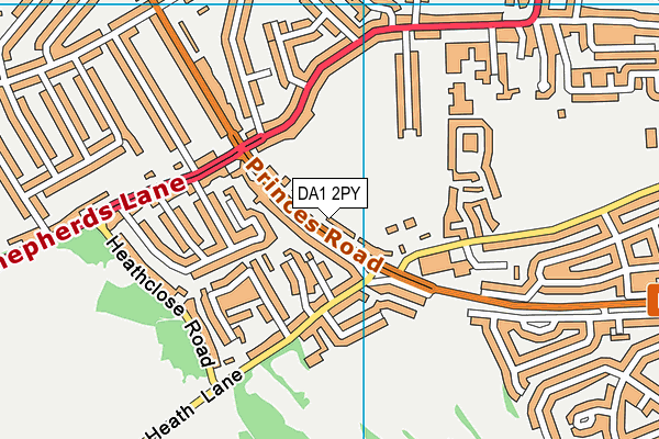 DA1 2PY map - OS VectorMap District (Ordnance Survey)