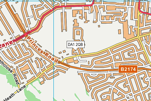 DA1 2QB map - OS VectorMap District (Ordnance Survey)