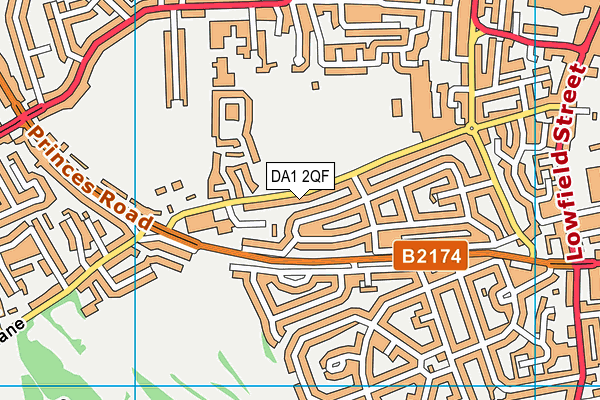 DA1 2QF map - OS VectorMap District (Ordnance Survey)