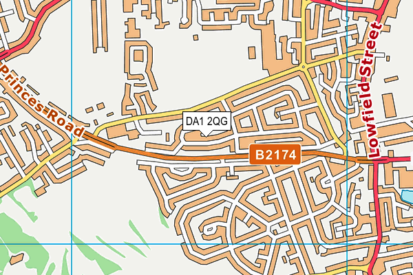 DA1 2QG map - OS VectorMap District (Ordnance Survey)
