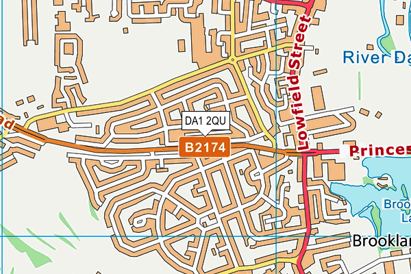 DA1 2QU map - OS VectorMap District (Ordnance Survey)