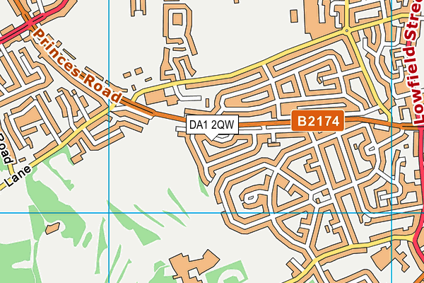 DA1 2QW map - OS VectorMap District (Ordnance Survey)