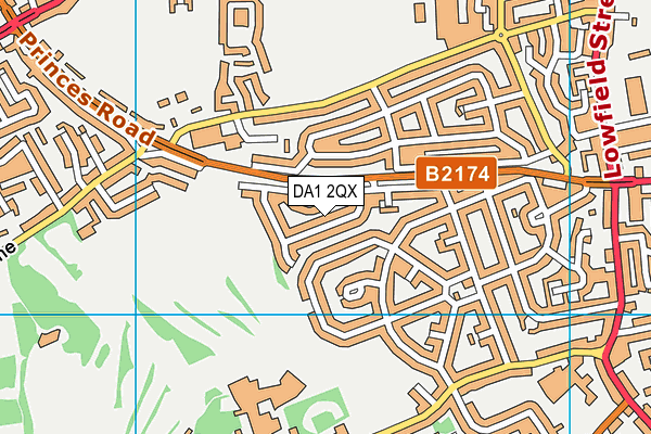 DA1 2QX map - OS VectorMap District (Ordnance Survey)