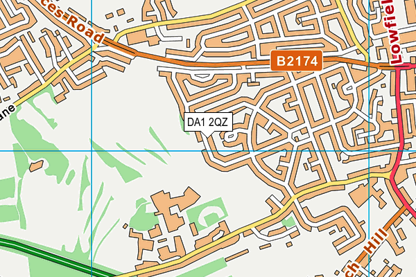 DA1 2QZ map - OS VectorMap District (Ordnance Survey)