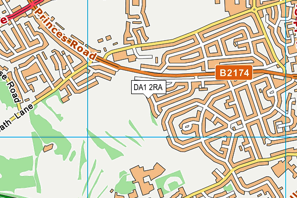 DA1 2RA map - OS VectorMap District (Ordnance Survey)