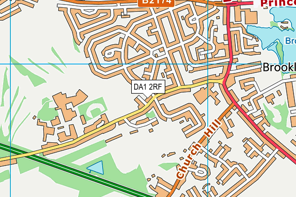 DA1 2RF map - OS VectorMap District (Ordnance Survey)