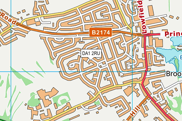 DA1 2RU map - OS VectorMap District (Ordnance Survey)