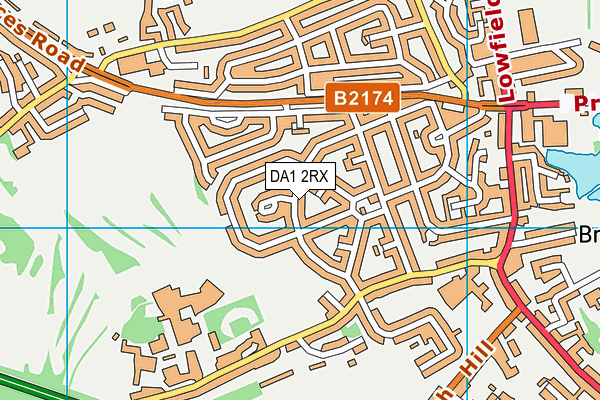 DA1 2RX map - OS VectorMap District (Ordnance Survey)