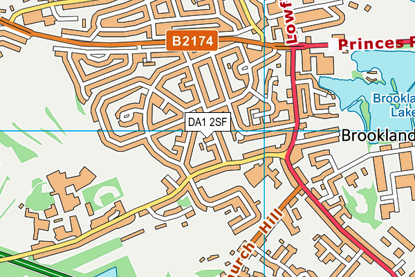 DA1 2SF map - OS VectorMap District (Ordnance Survey)