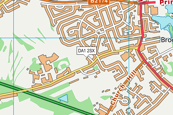 DA1 2SX map - OS VectorMap District (Ordnance Survey)