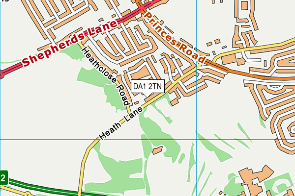 Dartford Golf Club map (DA1 2TN) - OS VectorMap District (Ordnance Survey)