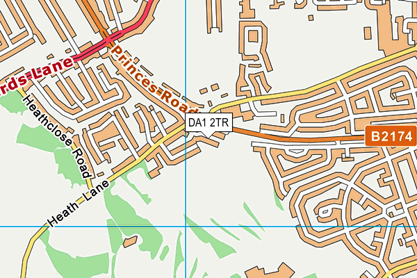 DA1 2TR map - OS VectorMap District (Ordnance Survey)