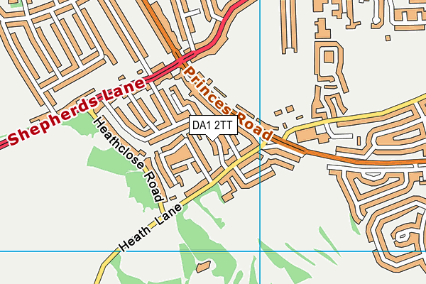 DA1 2TT map - OS VectorMap District (Ordnance Survey)