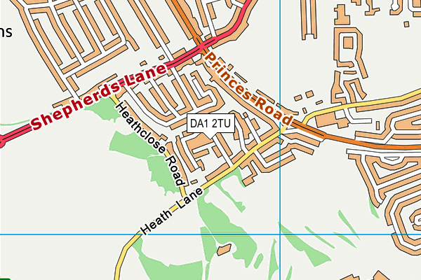 DA1 2TU map - OS VectorMap District (Ordnance Survey)