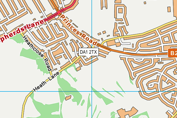 DA1 2TX map - OS VectorMap District (Ordnance Survey)