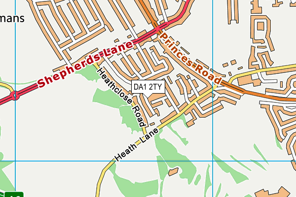 DA1 2TY map - OS VectorMap District (Ordnance Survey)