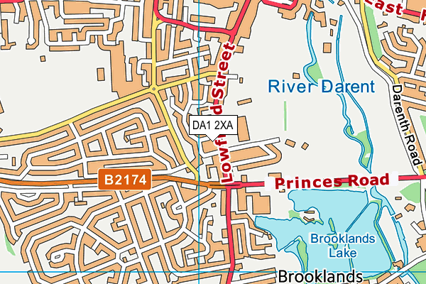 DA1 2XA map - OS VectorMap District (Ordnance Survey)