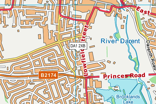 DA1 2XB map - OS VectorMap District (Ordnance Survey)