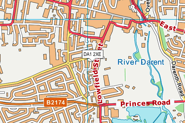 DA1 2XE map - OS VectorMap District (Ordnance Survey)