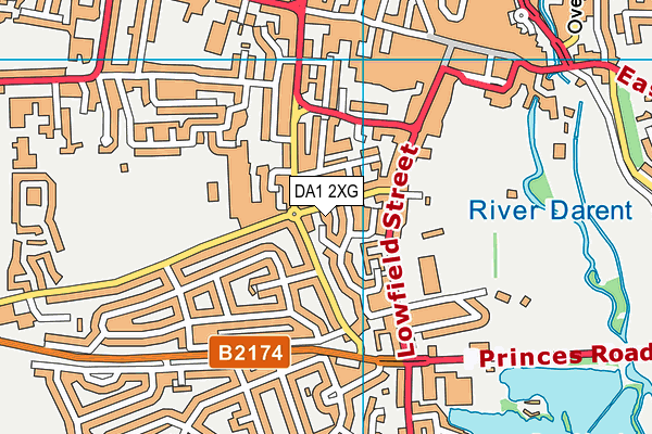 DA1 2XG map - OS VectorMap District (Ordnance Survey)