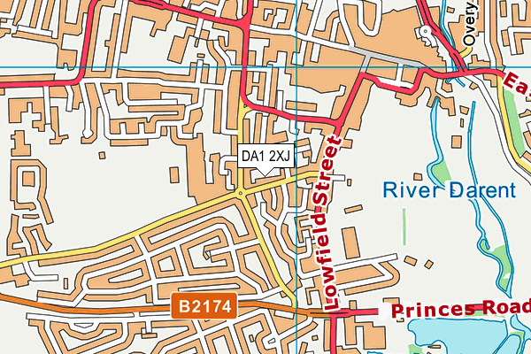 DA1 2XJ map - OS VectorMap District (Ordnance Survey)