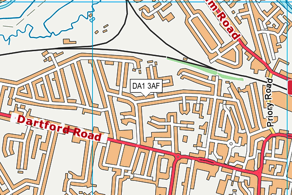 DA1 3AF map - OS VectorMap District (Ordnance Survey)