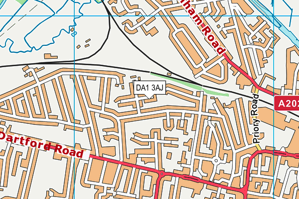 DA1 3AJ map - OS VectorMap District (Ordnance Survey)
