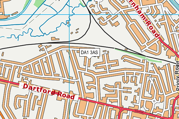 DA1 3AS map - OS VectorMap District (Ordnance Survey)