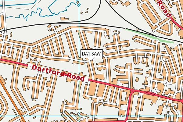 DA1 3AW map - OS VectorMap District (Ordnance Survey)