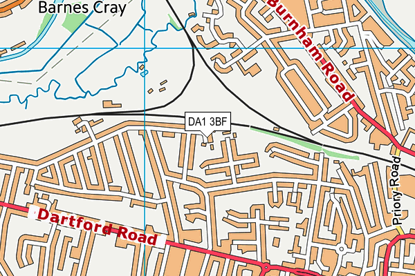 DA1 3BF map - OS VectorMap District (Ordnance Survey)