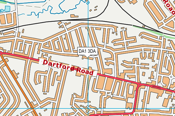 DA1 3DA map - OS VectorMap District (Ordnance Survey)