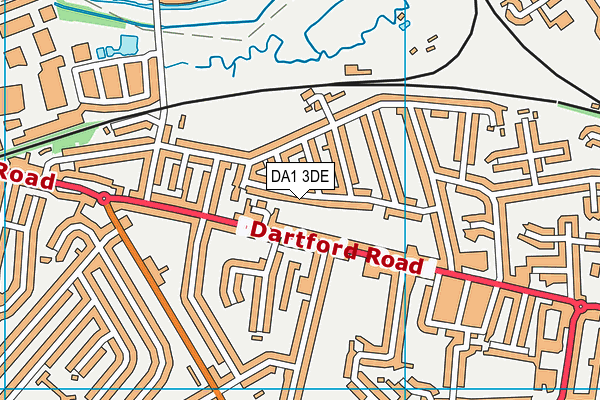DA1 3DE map - OS VectorMap District (Ordnance Survey)