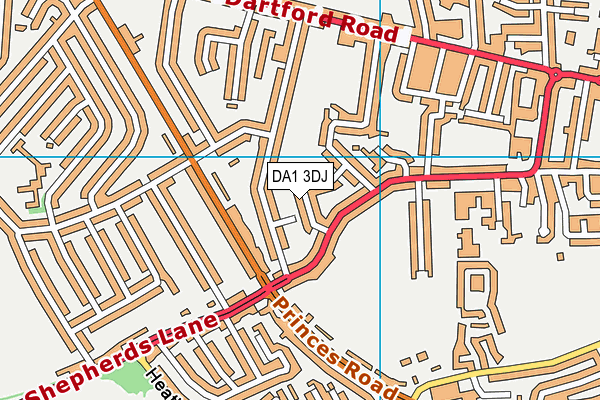 DA1 3DJ map - OS VectorMap District (Ordnance Survey)