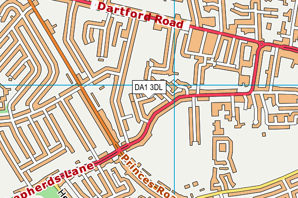 DA1 3DL map - OS VectorMap District (Ordnance Survey)