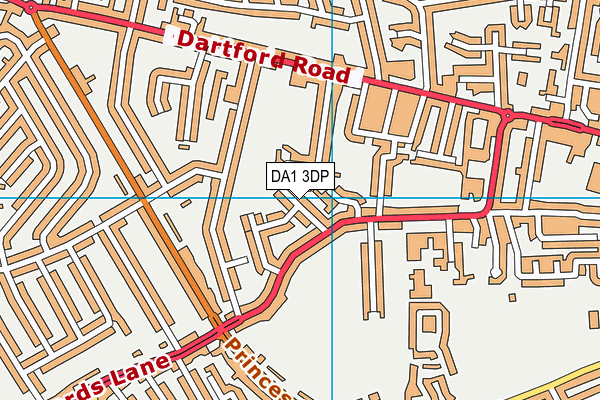 DA1 3DP map - OS VectorMap District (Ordnance Survey)