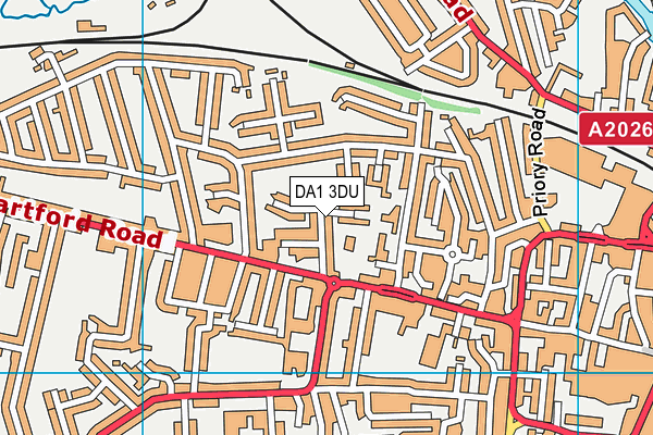 DA1 3DU map - OS VectorMap District (Ordnance Survey)