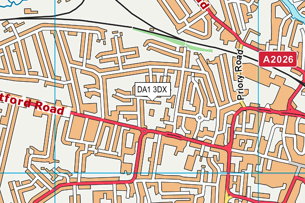 DA1 3DX map - OS VectorMap District (Ordnance Survey)