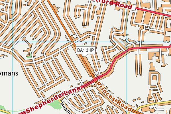DA1 3HP map - OS VectorMap District (Ordnance Survey)