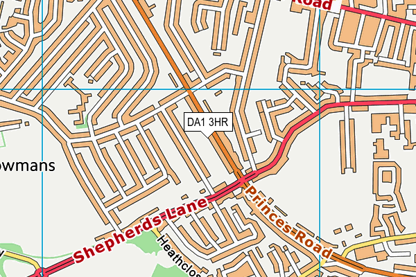 DA1 3HR map - OS VectorMap District (Ordnance Survey)